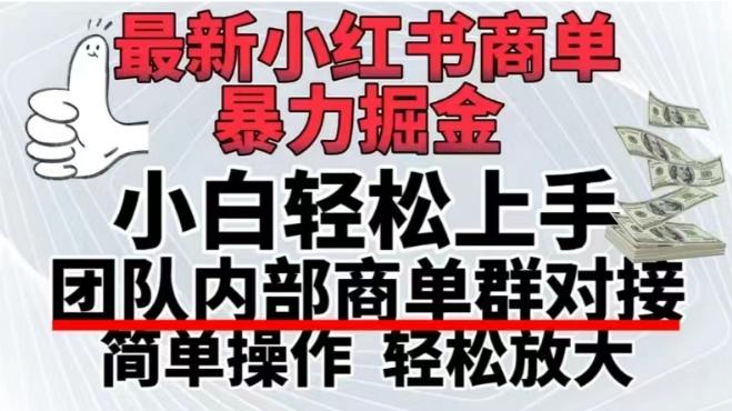 最新小红书商单，暴力掘金，单月稳定变现3W+-天韵资源网
