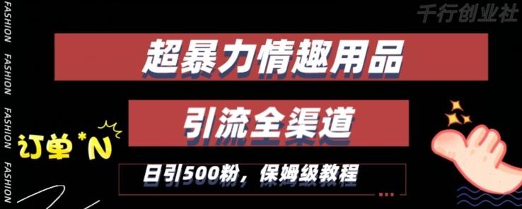 最新情趣项目引流全渠道，自带高流量，保姆级教程，轻松破百单，日引500+粉【揭秘】-天韵资源网