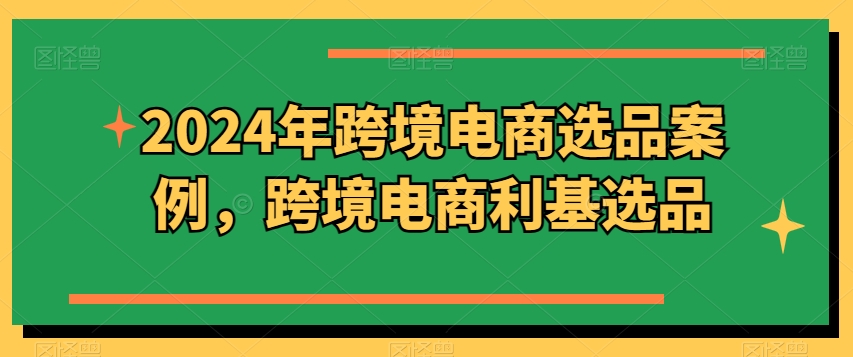 2024年跨境电商选品案例，跨境电商利基选品(更新)-天韵资源网