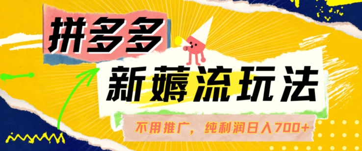 拼多多最新薅流玩法，无需开车推广，纯靠自然流吃饭-单纯赚50+利润，日入700+【揭秘】-天韵资源网