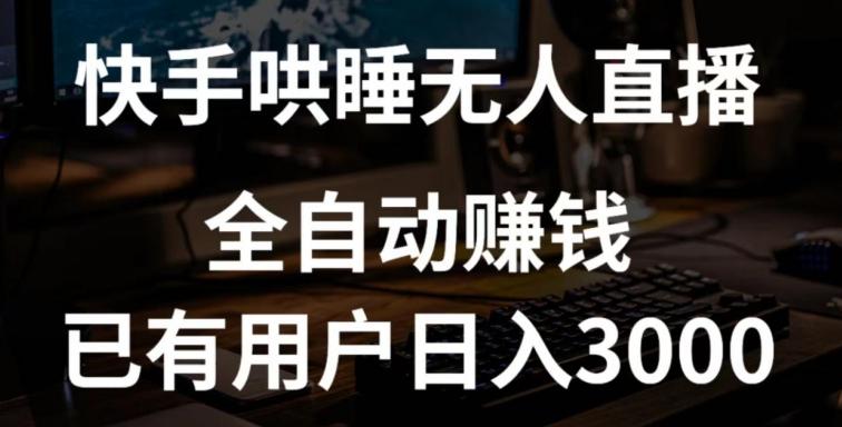 快手哄睡无人直播+独家挂载技术，已有用户日入3000+【赚钱流程+直播素材】【揭秘】-天韵资源网