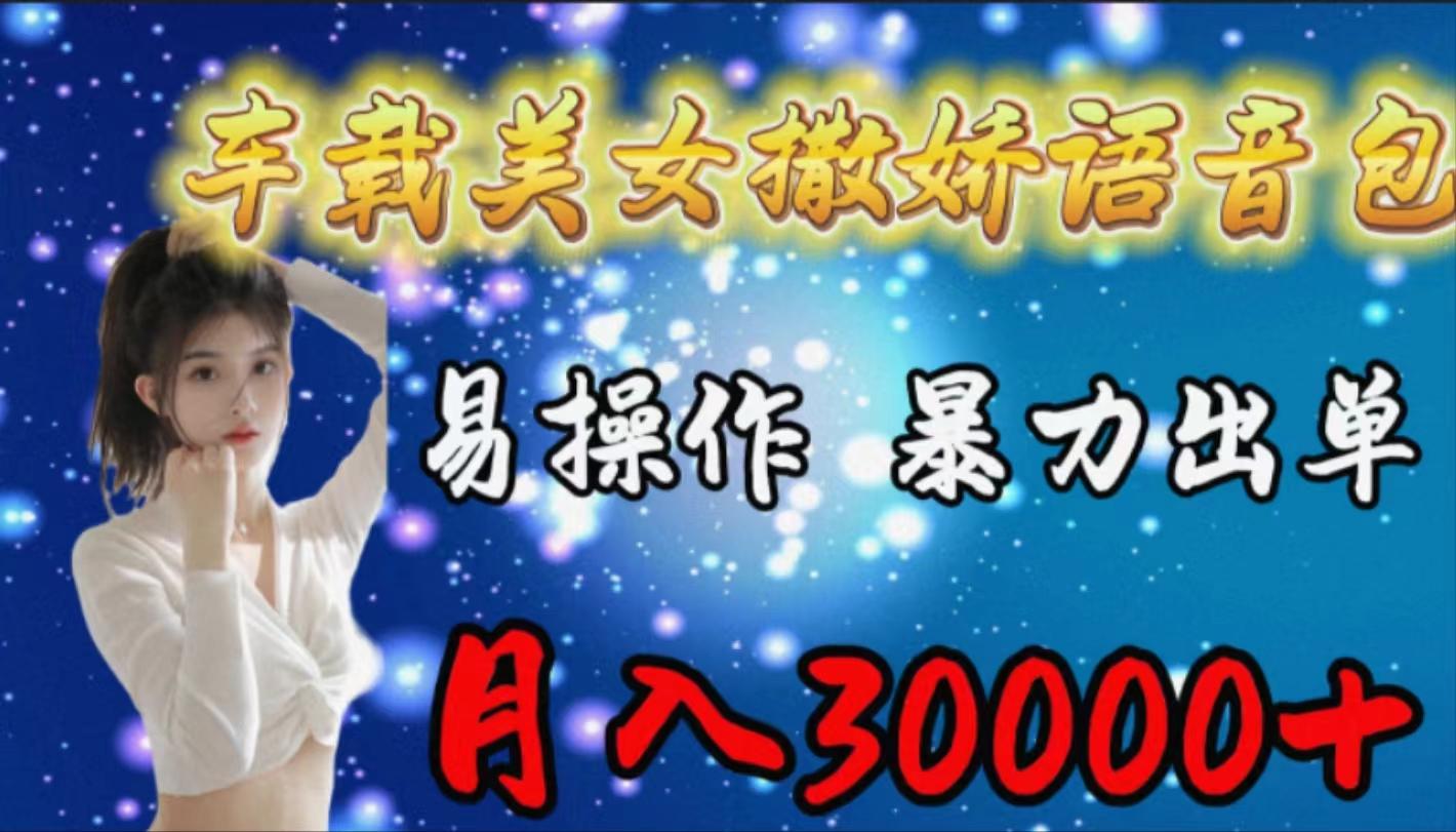 (9710期)车载女生撒娇语音包，易操作，暴力出单，月入30000+-天韵资源网