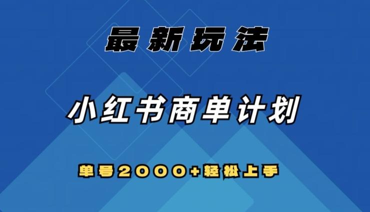 全网首发，小红书商单计划最新玩法，单号2000+可扩大可复制【揭秘】-天韵资源网