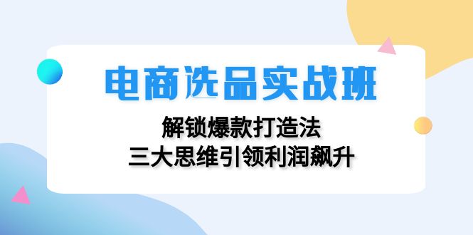电商选品实战班：解锁爆款打造法，三大思维引领利润飙升-天韵资源网