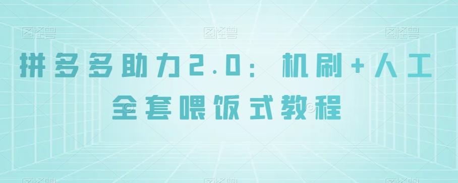 拼多多助力2.0：机刷+人工全套喂饭式教程【揭秘】-天韵资源网
