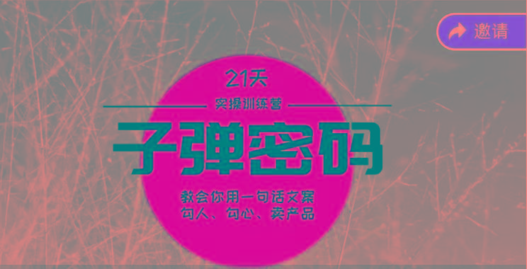 《子弹密码训练营》-用一句话文案勾人勾心卖产品，21天学到顶尖文案大师策略和技巧-天韵资源网