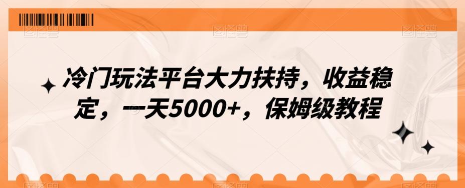 冷门玩法平台大力扶持，收益稳定，一天5000+，保姆级教程（附抖音7天起号法）-天韵资源网