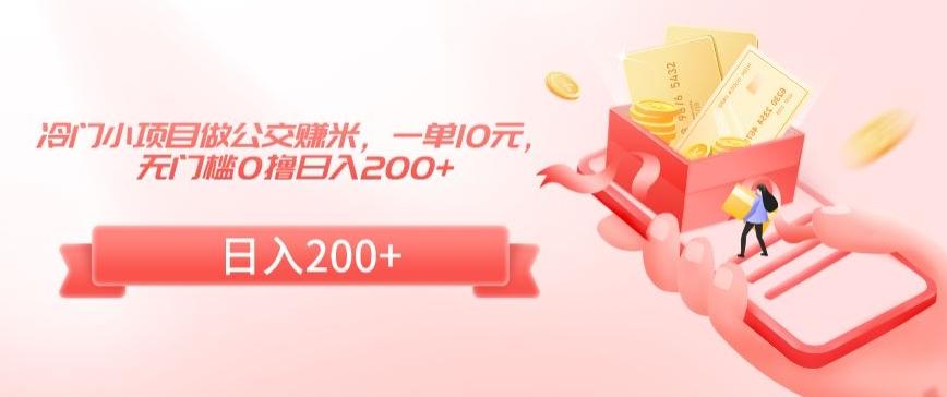 冷门小项目做公交赚米，一单10元，无门槛0撸日入200+【揭秘】-天韵资源网