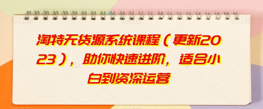 淘特无货源系统课程（更新2023），助你快速进阶，适合小白到资深运营-天韵资源网