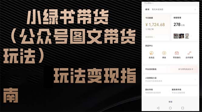 小绿书带货(公众号图文带货玩法-天韵资源网