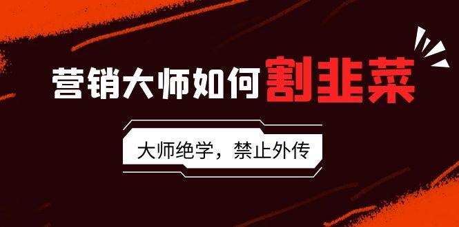 营销大师如何割韭菜：流量大师/讲故事大师/话术大师/卖货大师/成交大师/…-天韵资源网
