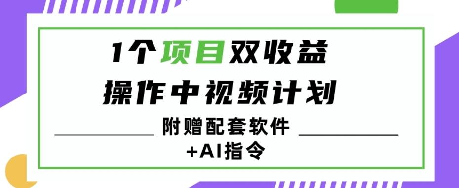 1个项目双收益？操作中视频计划1天最高3100+收益？（附赠配套软件+AI指令）-天韵资源网