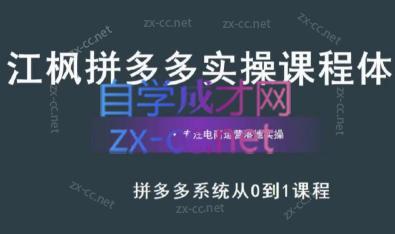 江枫老师·拼多多实操课程-天韵资源网