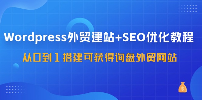 WordPress外贸建站+SEO优化教程，从0到1搭建可获得询盘外贸网站(57节课)-天韵资源网