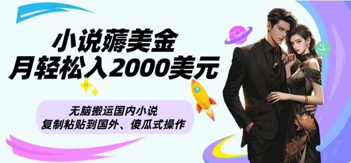 小说薅美金月轻松入2000美元项目、无脑搬运国内小说复制粘贴到国外、傻瓜式操作-天韵资源网