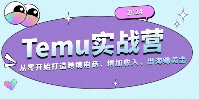 2024Temu实战营：从零开始打造跨境电商，增加收入，出海赚美金-天韵资源网