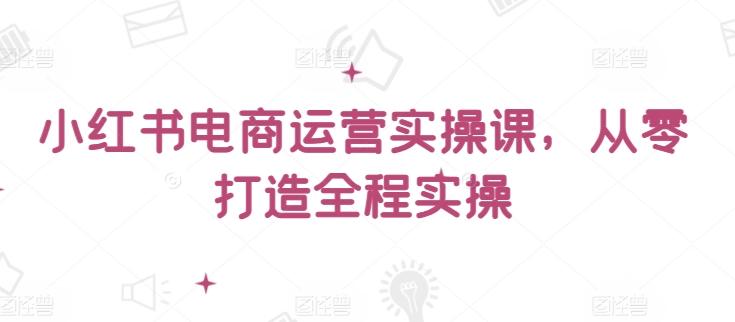 小红书电商运营实操课，​从零打造全程实操-天韵资源网