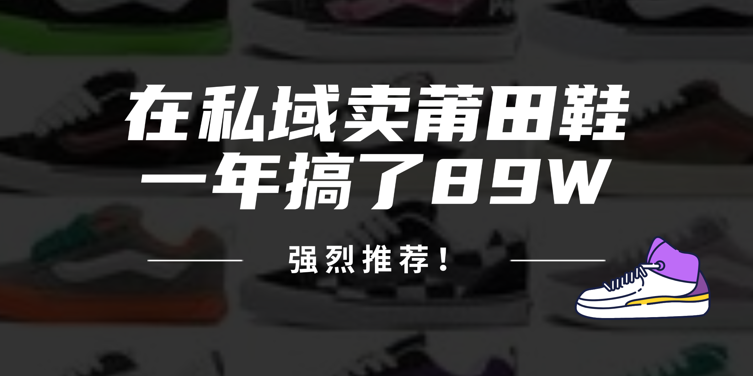 24年在私域卖莆田鞋，一年搞了89W，强烈推荐！-天韵资源网