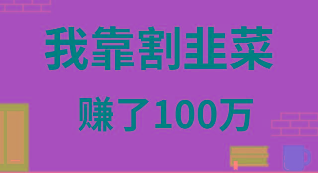 我靠割韭菜赚了 100 万-天韵资源网