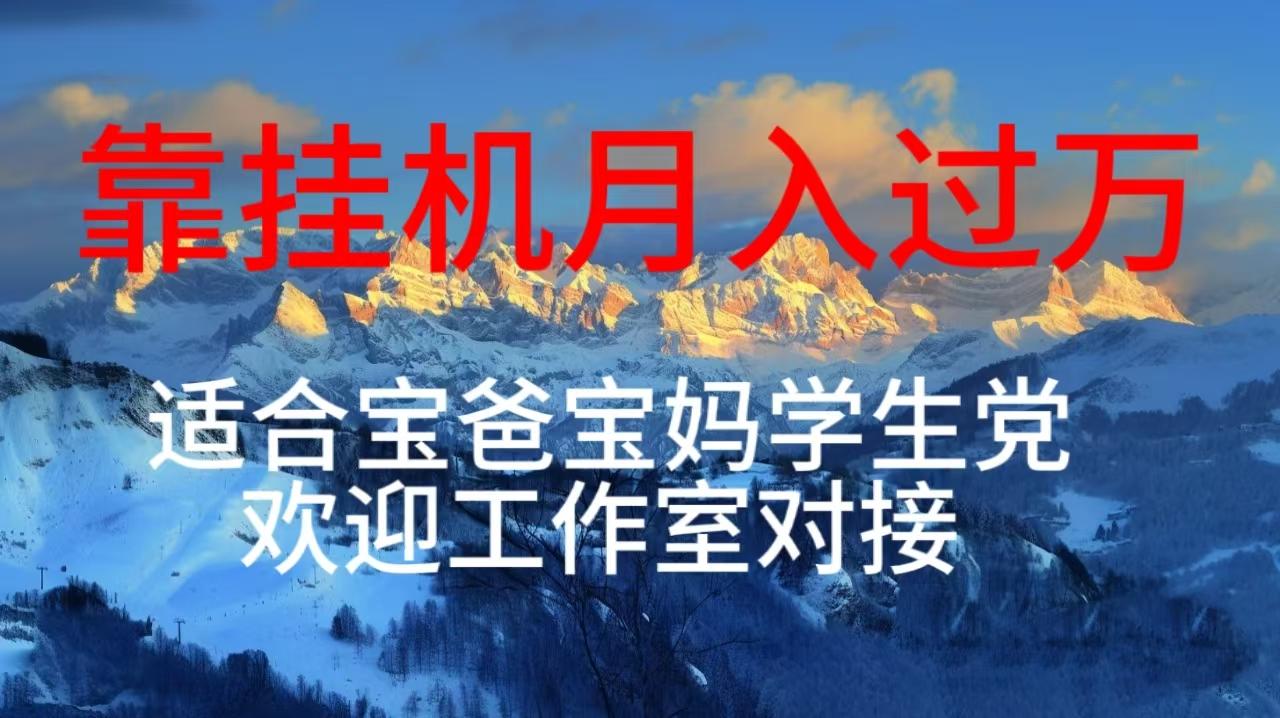 每天躺着日入几百挂机项目，适合宝爸宝妈学生党工作室对接-天韵资源网