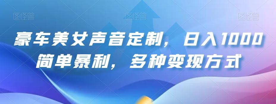 豪车美女声音定制，日入1000简单暴利，多种变现方式-天韵资源网