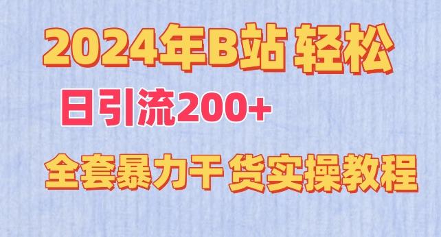 2024年B站轻松日引流200+的全套暴力干货实操教程【揭秘】-天韵资源网