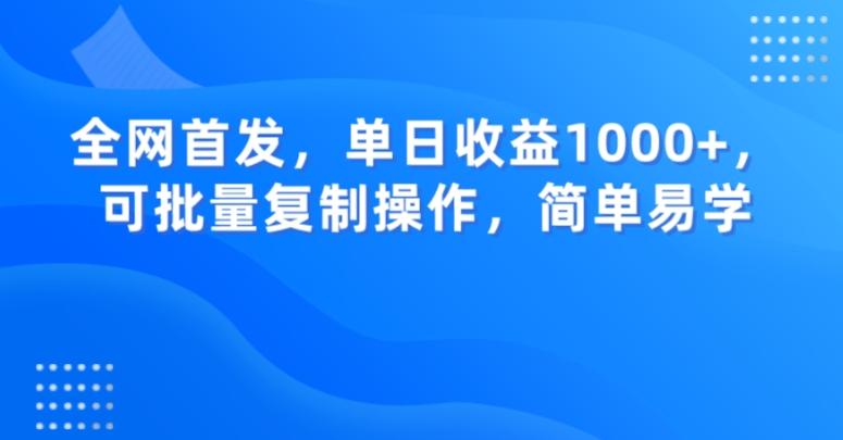 全网首发，单日收益1000+，可批量复制操作，简单易学【揭秘】-天韵资源网