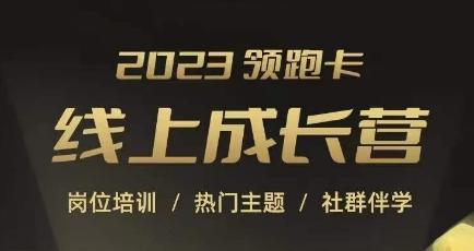 2023领跑卡线上成长营，淘宝运营各岗位培训，直通车、万相台、引力魔方、引流等，帮助突破成长瓶颈-天韵资源网