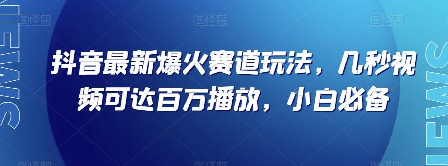 抖音最新爆火赛道玩法，几秒视频可达百万播放，小白必备（附素材）【揭秘】-天韵资源网