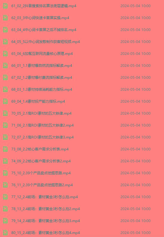 图片[4]-2024单品正价起号，直播素材投流选品：选品课+投流课+素材课+卡首屏/100节-天韵资源网