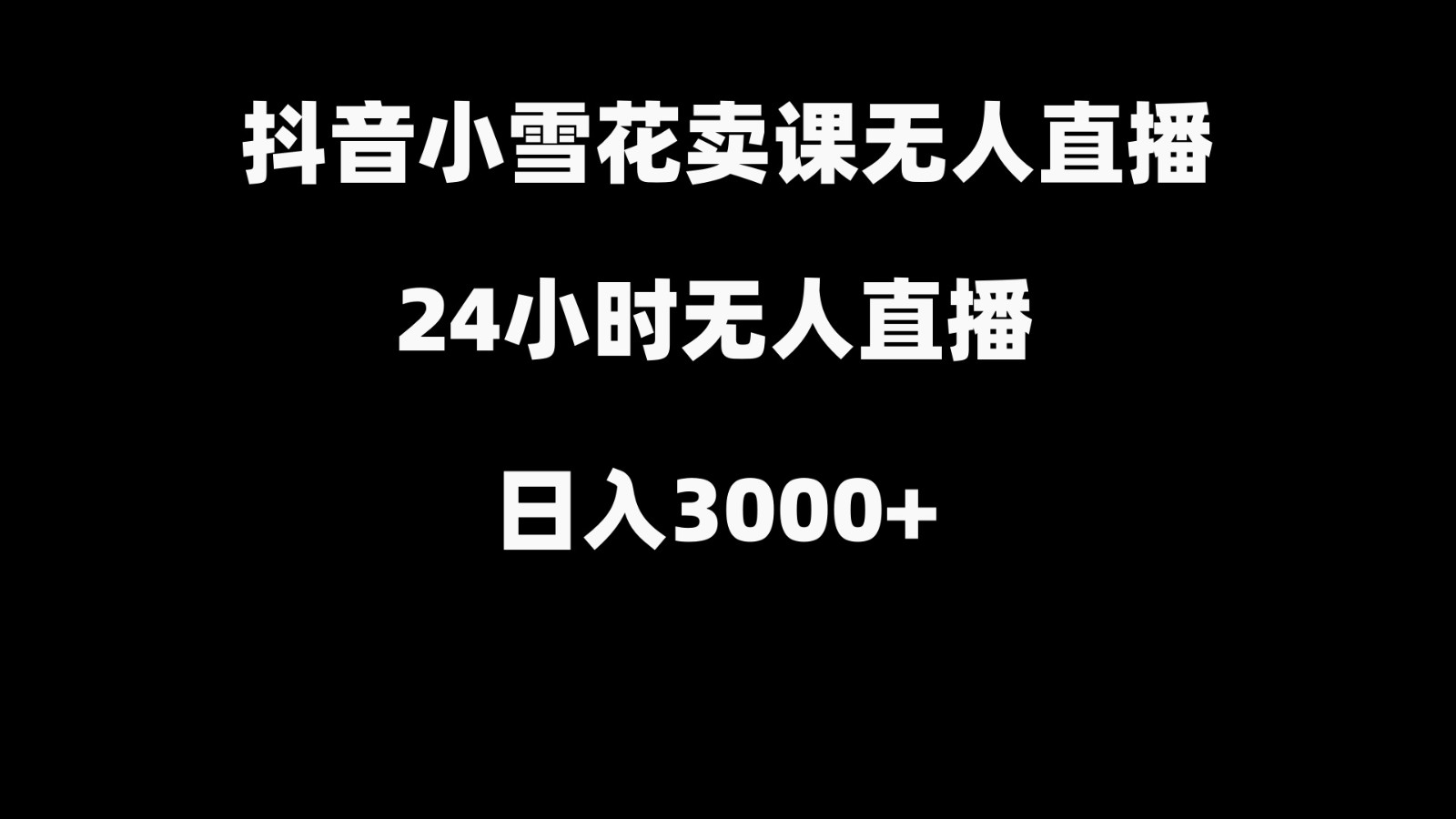 抖音小雪花卖缝补收纳教学视频课程，无人直播日入3000+-天韵资源网