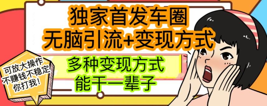 最新独家日入过千车圈暴力引流变现详解【揭秘】-天韵资源网