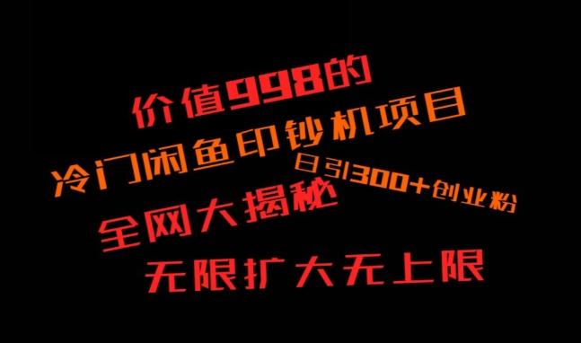 闲鱼流量印钞机项目大揭秘，日引300+创业粉，保姆级实操教程-天韵资源网