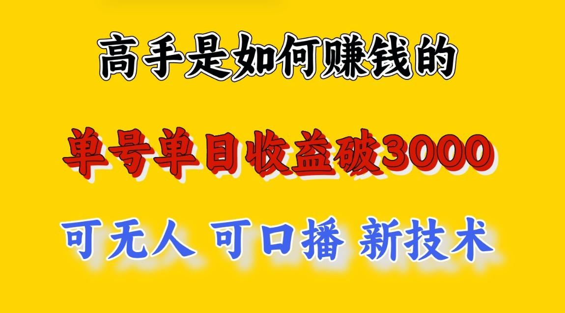 高手是如何赚钱的，一天收益至少3000+以上，小白当天就能够上手，这是穷人翻盘的一…-天韵资源网