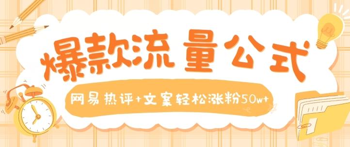 爆款流量公式，网易热评+文案轻松涨粉50w+【揭秘】-天韵资源网