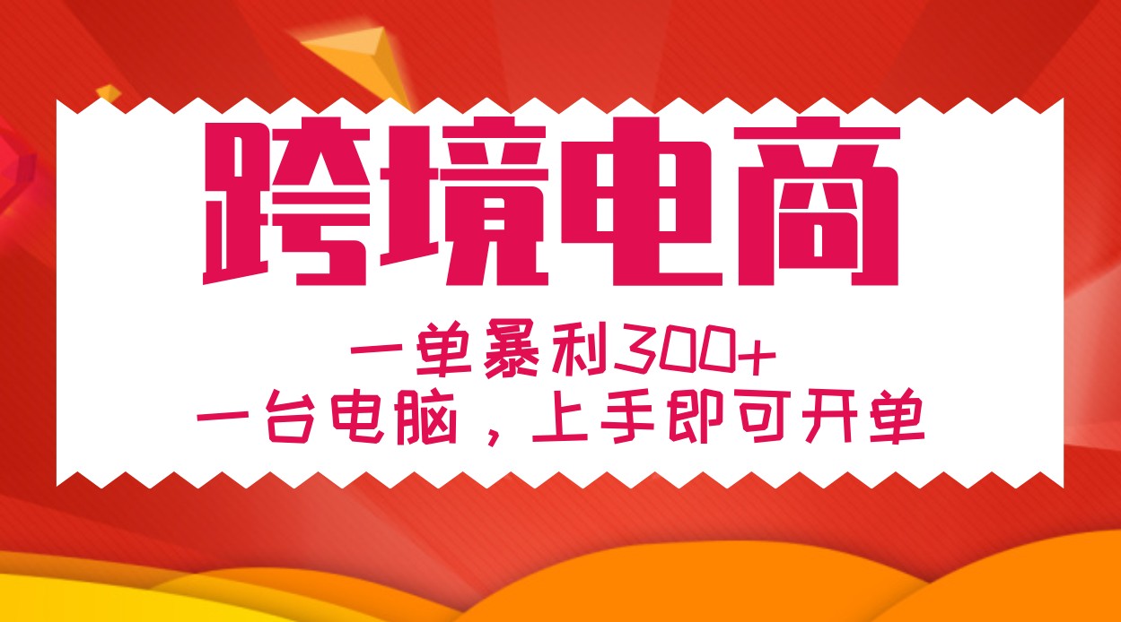 手把手教学跨境电商，一单暴利300+，一台电脑上手即可开单-天韵资源网