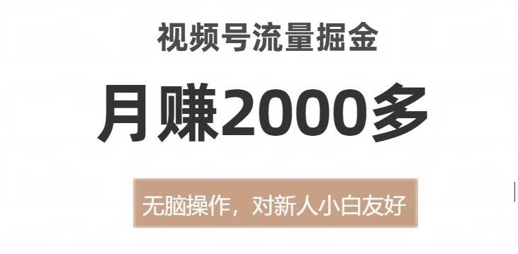 视频号流量掘金，无脑操作，对新人小白友好，月赚2000多【揭秘】-天韵资源网