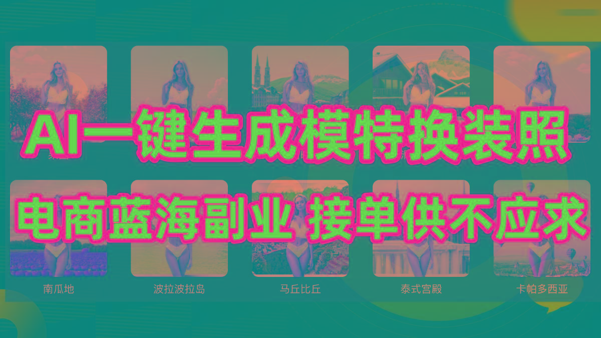 (9616期)AI制作一键生成模特换装照，电商蓝海副业供不应求-天韵资源网