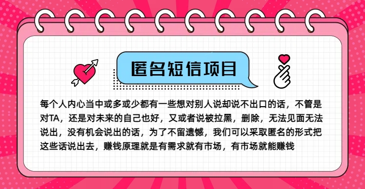 冷门小众赚钱项目，匿名短信，玩转信息差，月入五位数【揭秘】-天韵资源网