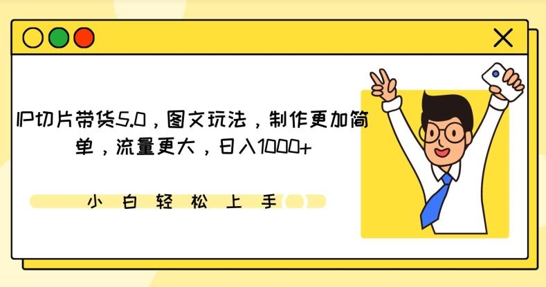 IP切片带货5.0，图文玩法，制作更加简单，流量更大，日入1000+【揭秘】-天韵资源网
