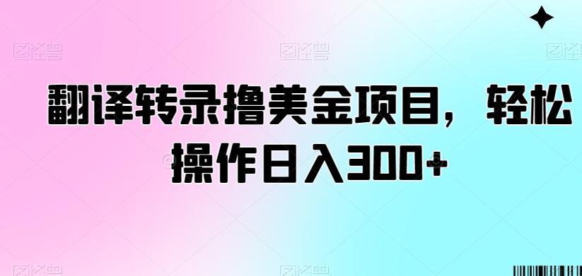 翻译转录撸美金项目，轻松操作日入300+【揭秘】-天韵资源网