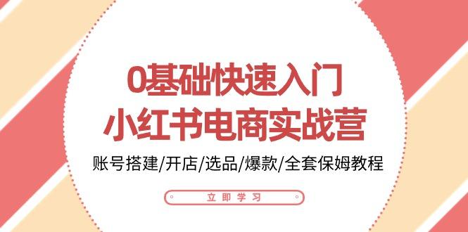 0基础快速入门-小红书电商实战营：账号搭建/开店/选品/爆款/全套保姆教程-天韵资源网