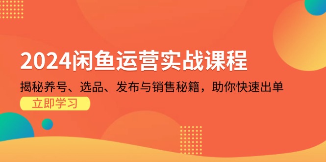 2024闲鱼运营实战课程：揭秘养号、选品、发布与销售秘籍，助你快速出单-天韵资源网