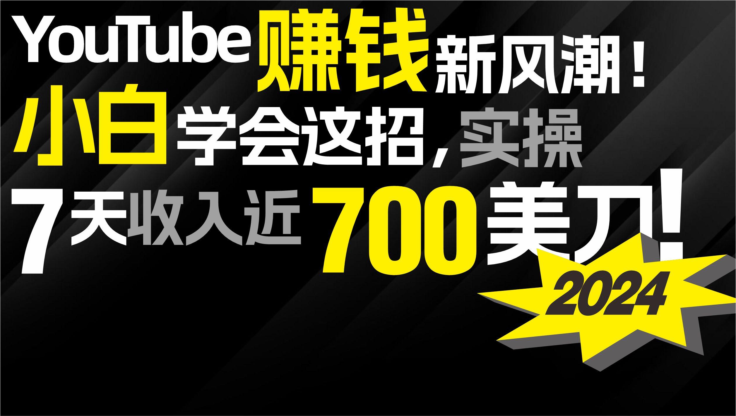 (9647期)2024 YouTube赚钱新风潮！小白学会这招，7天收入近7百美金！-天韵资源网