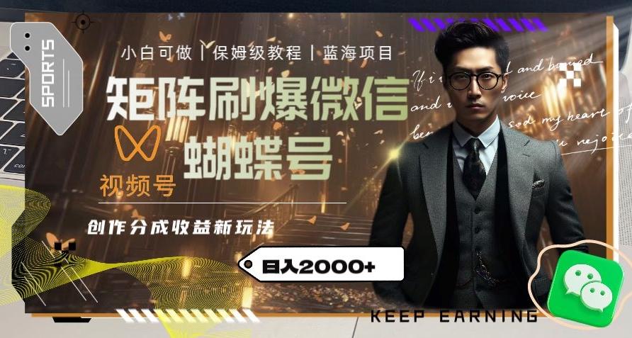 矩阵刷爆微信蝴蝶号创作者分成计划收益的新玩法，日入2000+【揭秘】-天韵资源网