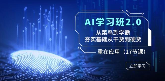 AI学习班2.0：从菜鸟到学霸，夯实基础从干货到硬货，重在应用(17节课)-天韵资源网