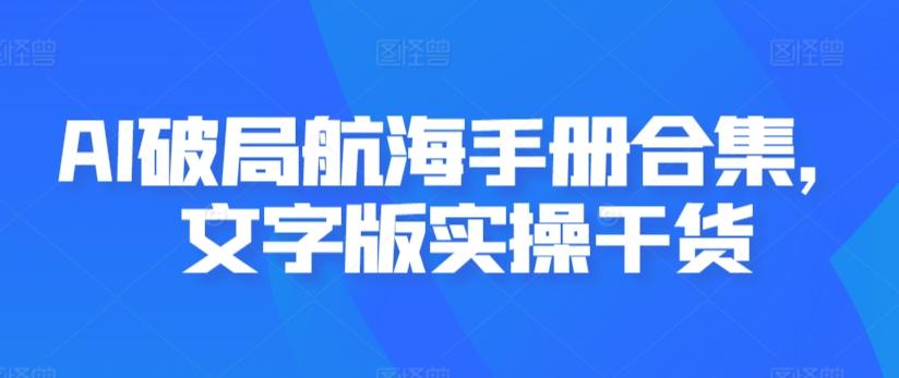 AI破局航海手册合集，文字版实操干货-天韵资源网