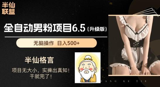 男粉项目6.5升级版，全自动男粉项目，日收入1K+【揭秘】-天韵资源网