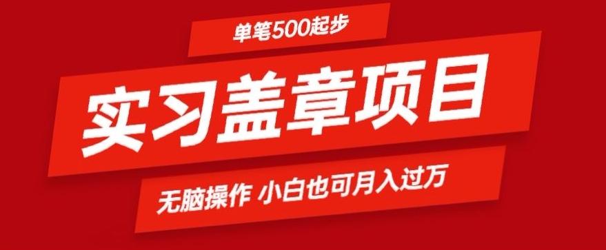 实习代盖章项目一单500起普通人可落地项目小白也可轻易上手-天韵资源网