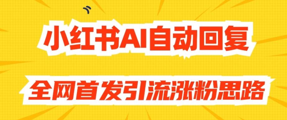 【原创开发】小红书AI自动回复，全网首发引流涨粉思路-天韵资源网